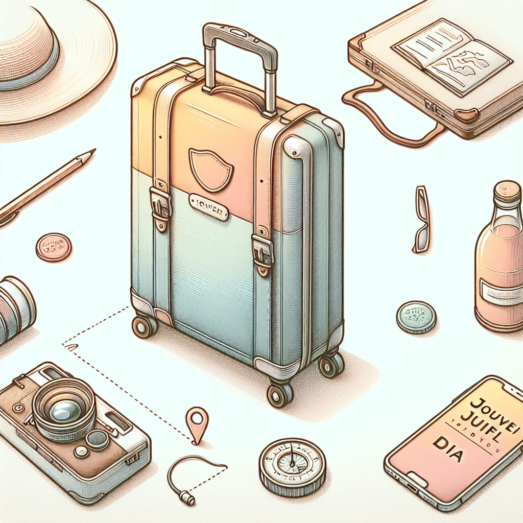 Pastelková ilustrace znázorňující téma: Cestování