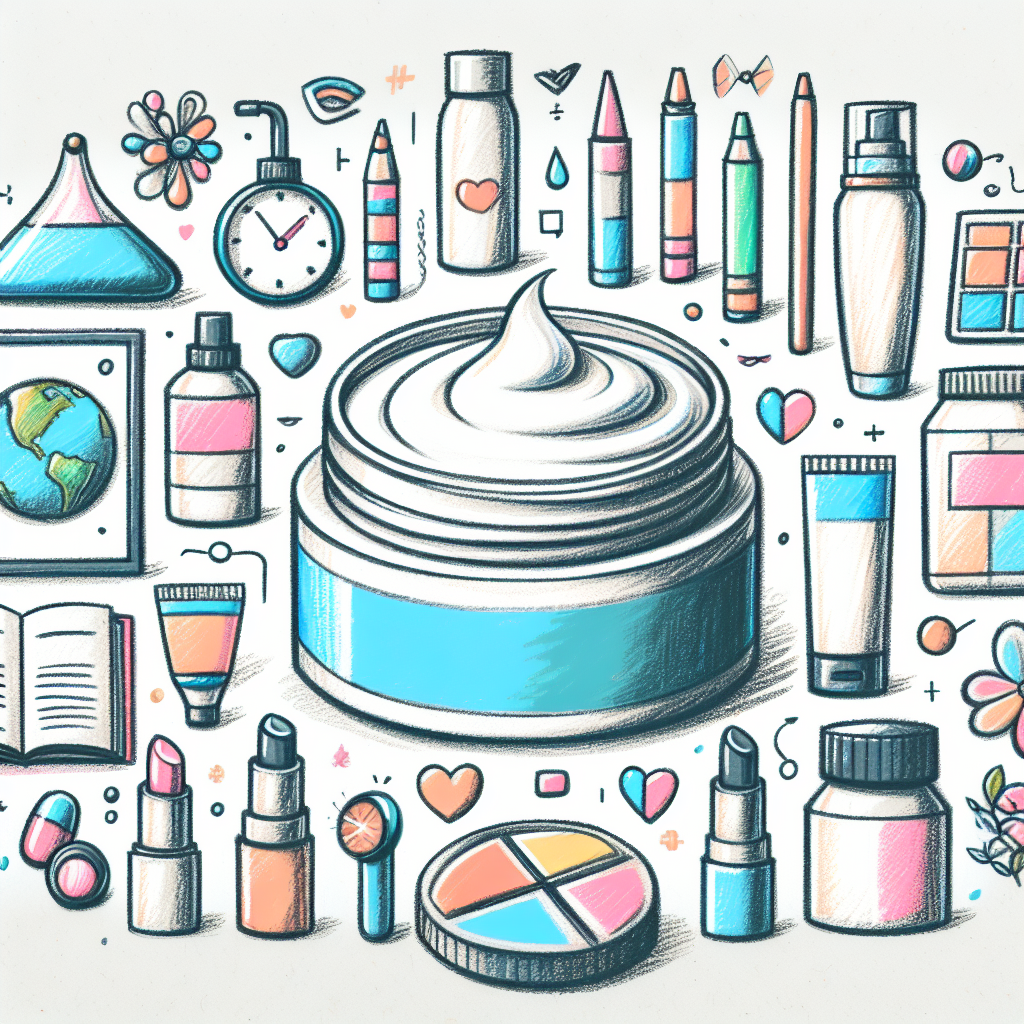 Pastelková ilustrace znázorňující téma: Péče o pleť