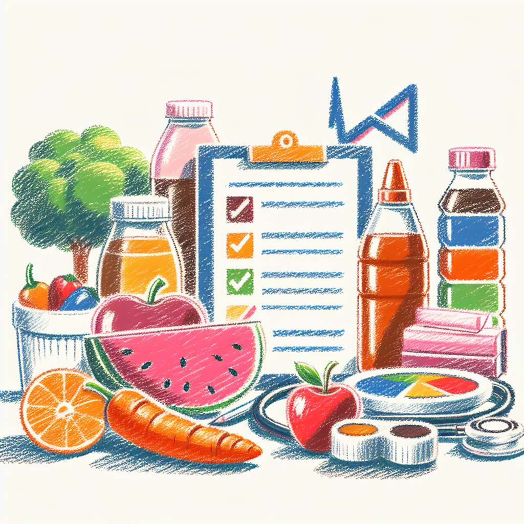Pastelková ilustrace znázorňující téma: Zdraví a výživa