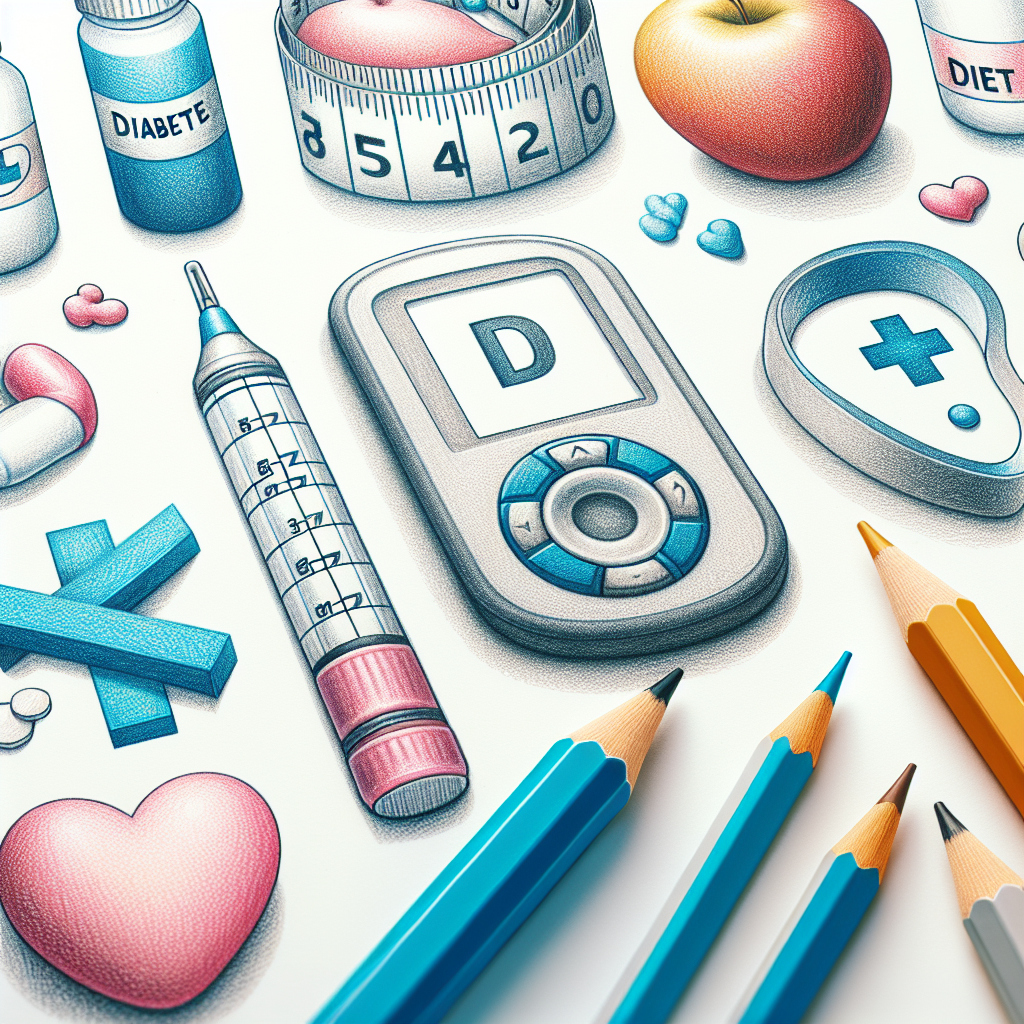 Pastelková ilustrace znázorňující téma: Diabetologie