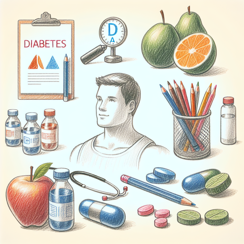 Pastelková ilustrace znázorňující téma: Diabetes