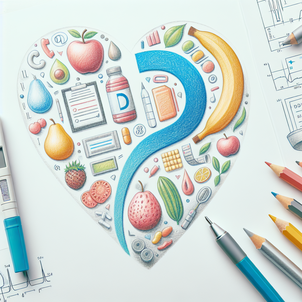 Pastelková ilustrace znázorňující téma: Diabetes
