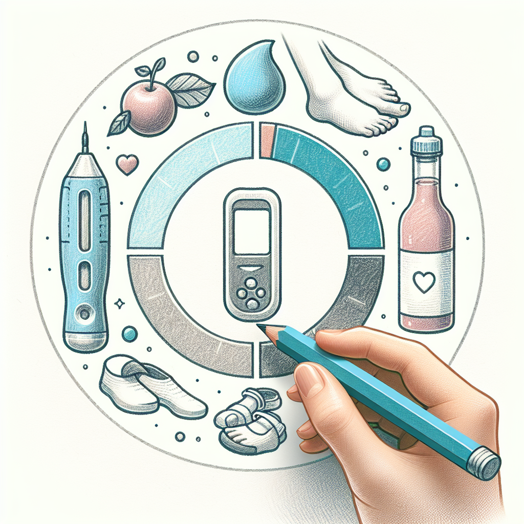 Pastelková ilustrace znázorňující téma: Diabetes