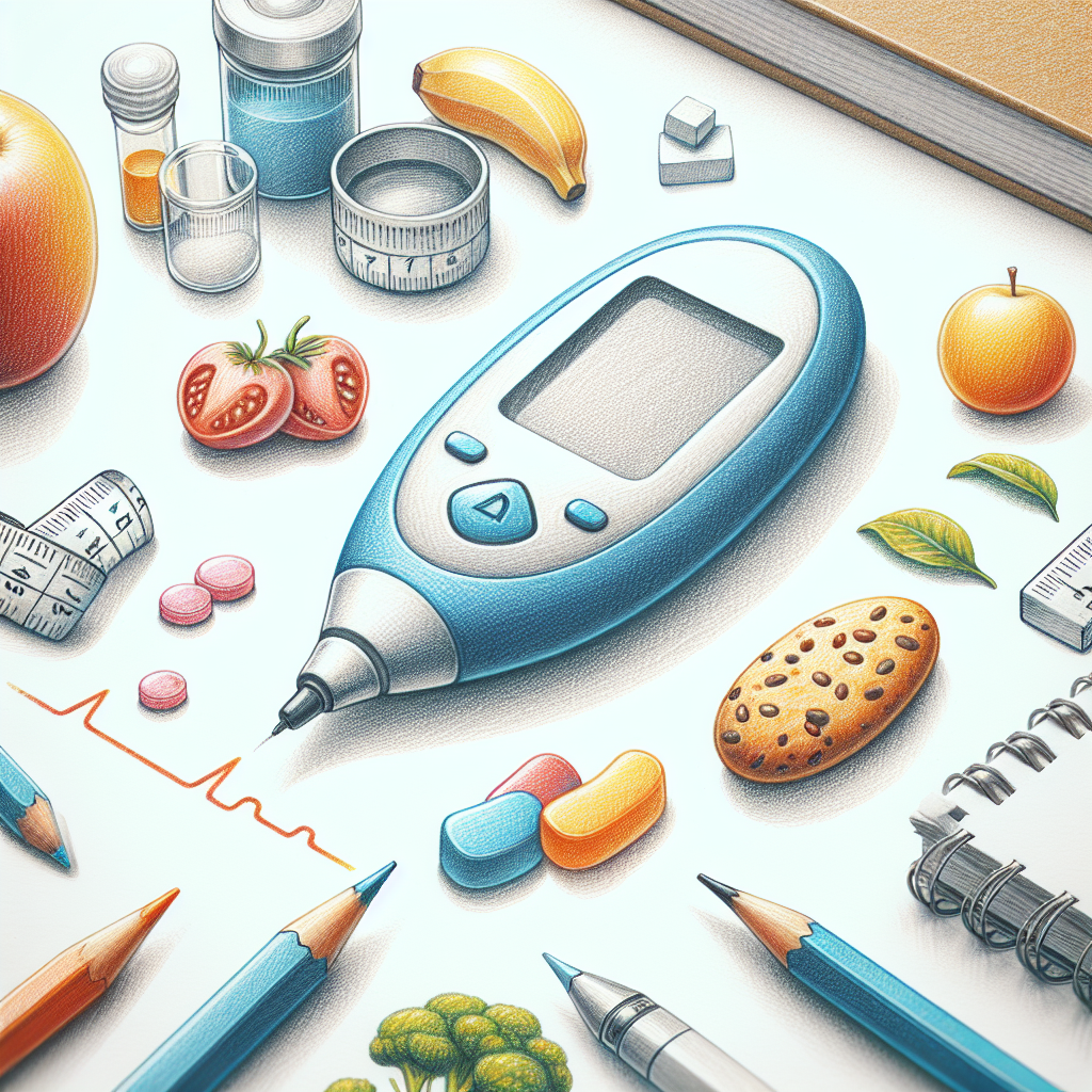 Pastelková ilustrace znázorňující téma: Diabetes