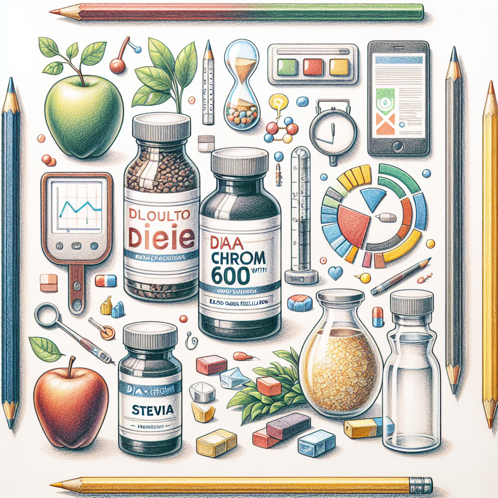 Pastelková ilustrace znázorňující téma: Diabetes a výživa