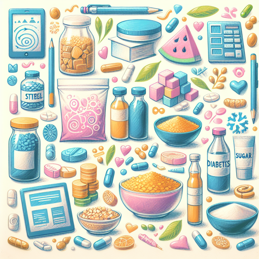 Pastelková ilustrace znázorňující téma: Diabetes a výživa