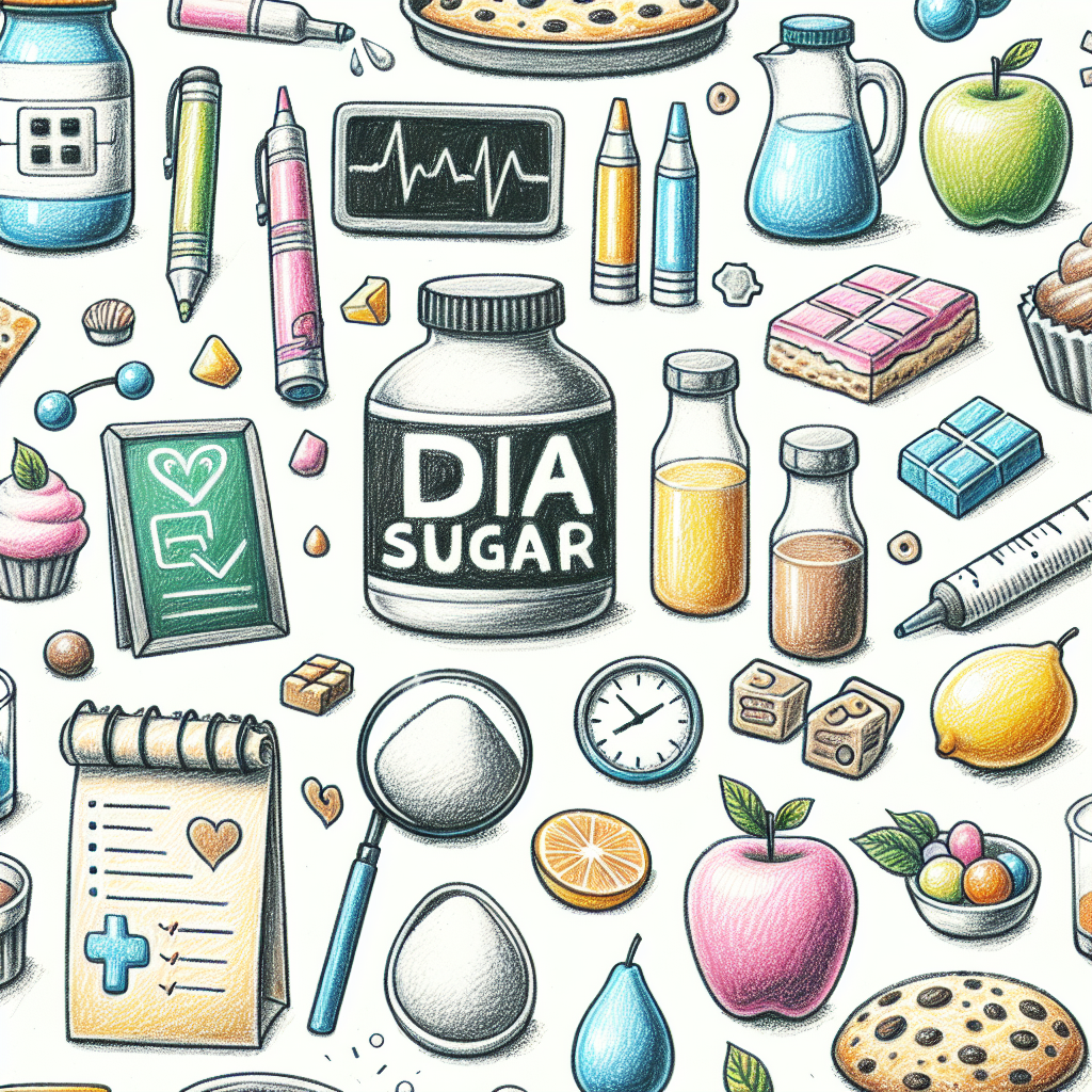 Pastelková ilustrace znázorňující téma: Diabetická výživa