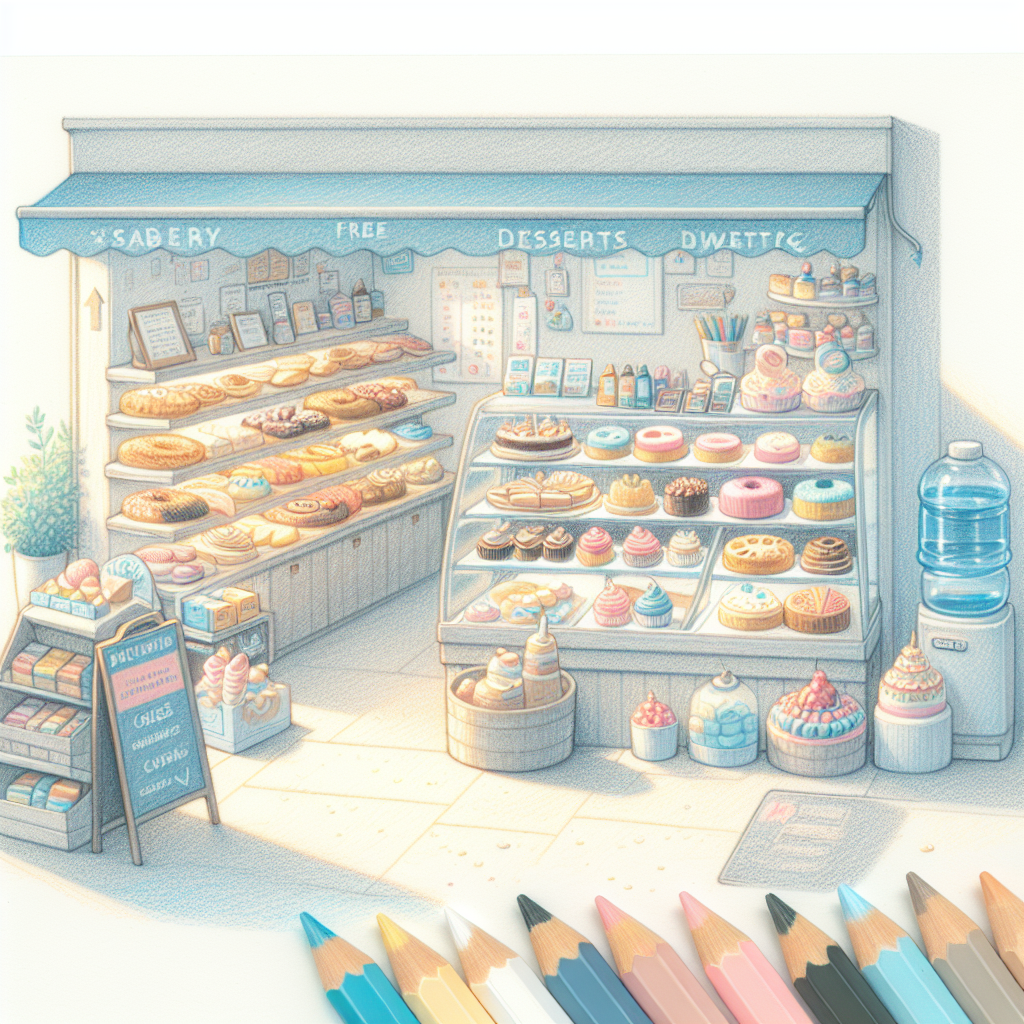 Pastelková ilustrace znázorňující téma: Cukrářství