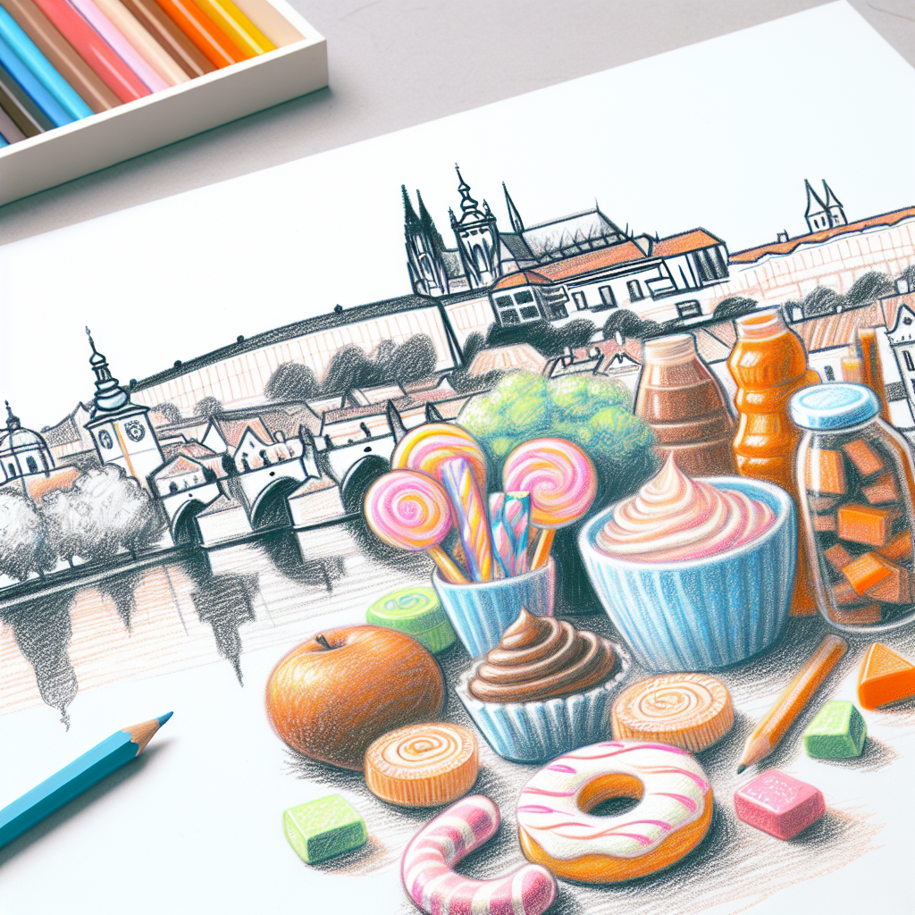 Pastelková ilustrace znázorňující téma: Zdravá výživa