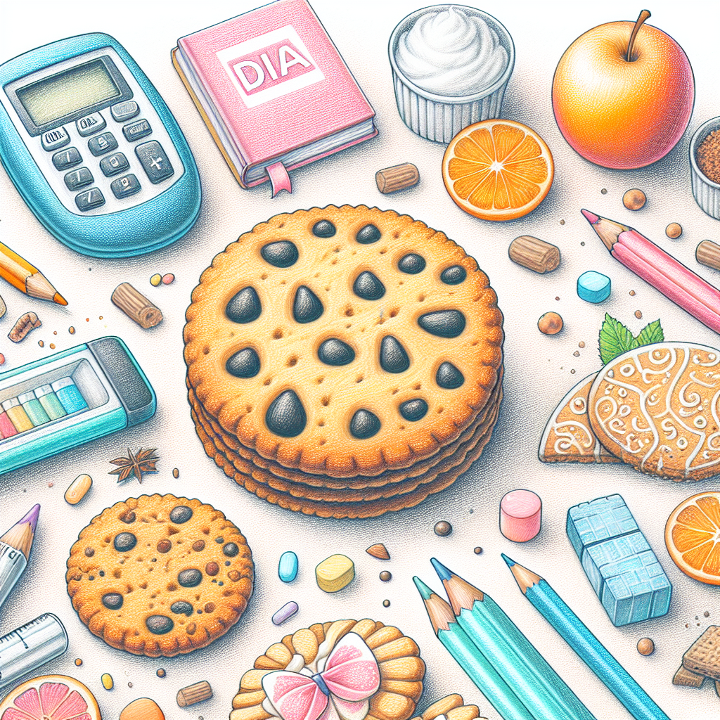 Pastelková ilustrace znázorňující téma: Cukroví pro diabetiky