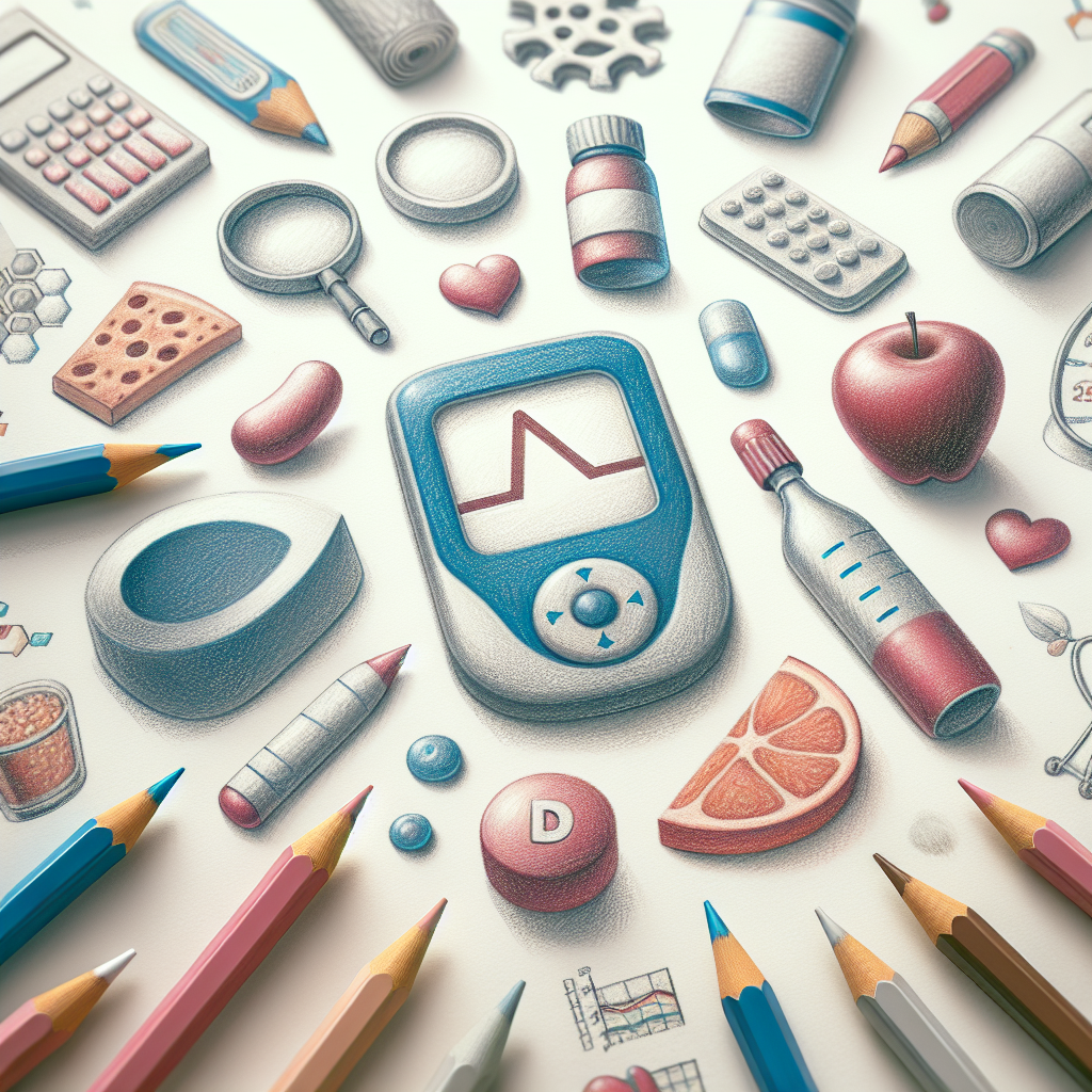 Pastelková ilustrace znázorňující téma: Diabetes