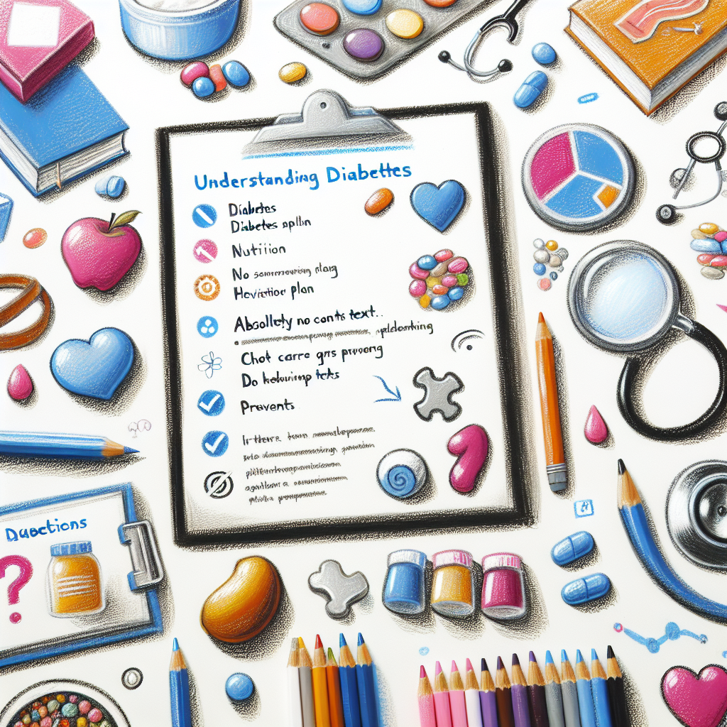 Pastelková ilustrace znázorňující téma: Diabetes