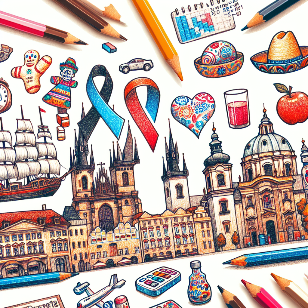 Pastelková ilustrace znázorňující téma: Kultura a zdraví