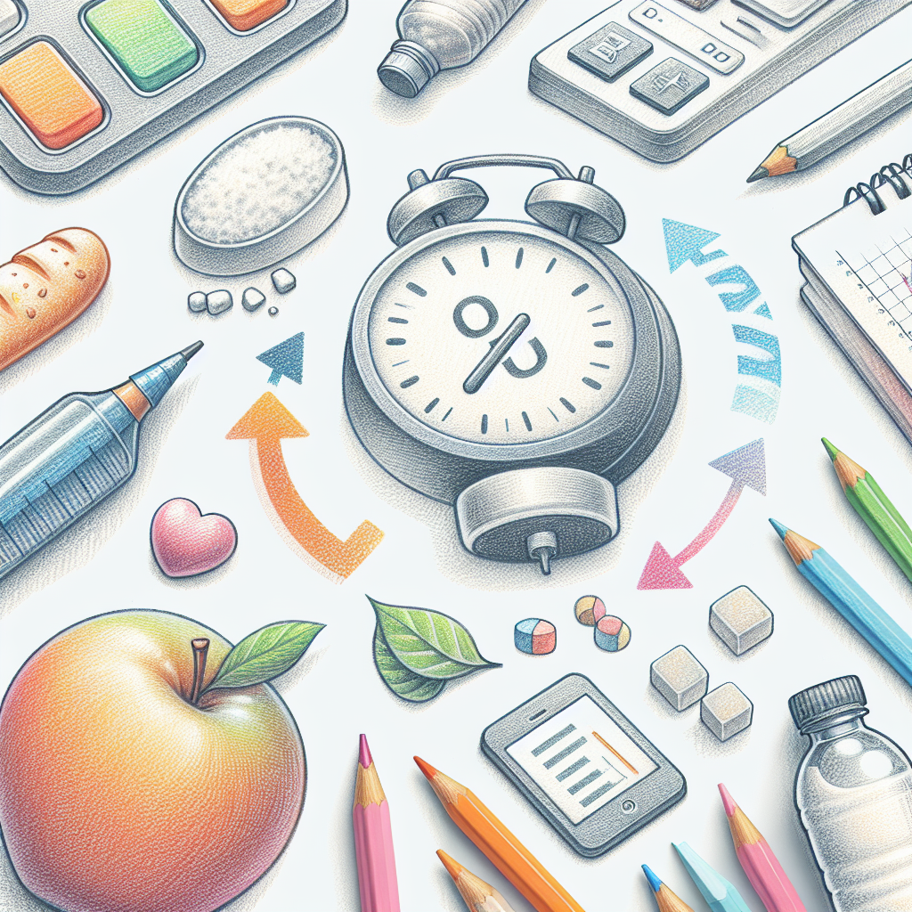 Pastelková ilustrace znázorňující téma: Diabetes a výživa