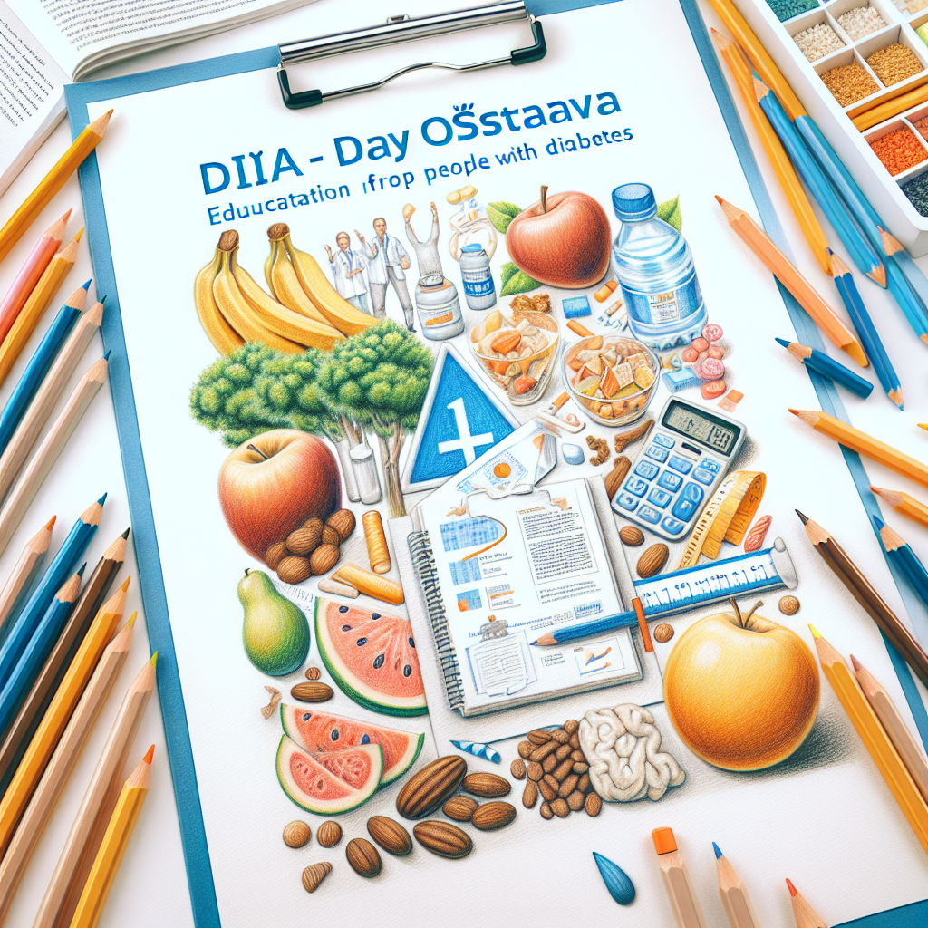Pastelková ilustrace znázorňující téma: Diabetes