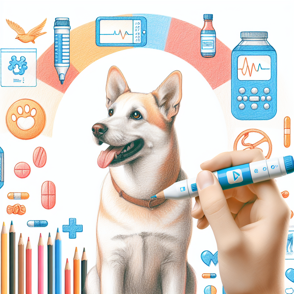 Pastelková ilustrace znázorňující téma: Péče o psy