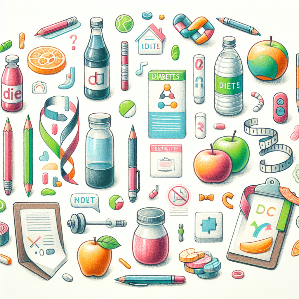 Pastelková ilustrace znázorňující téma: Diabetes