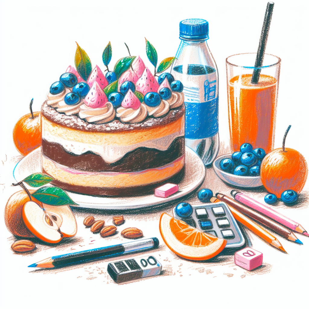 Pastelková ilustrace znázorňující téma: Diabetická výživa