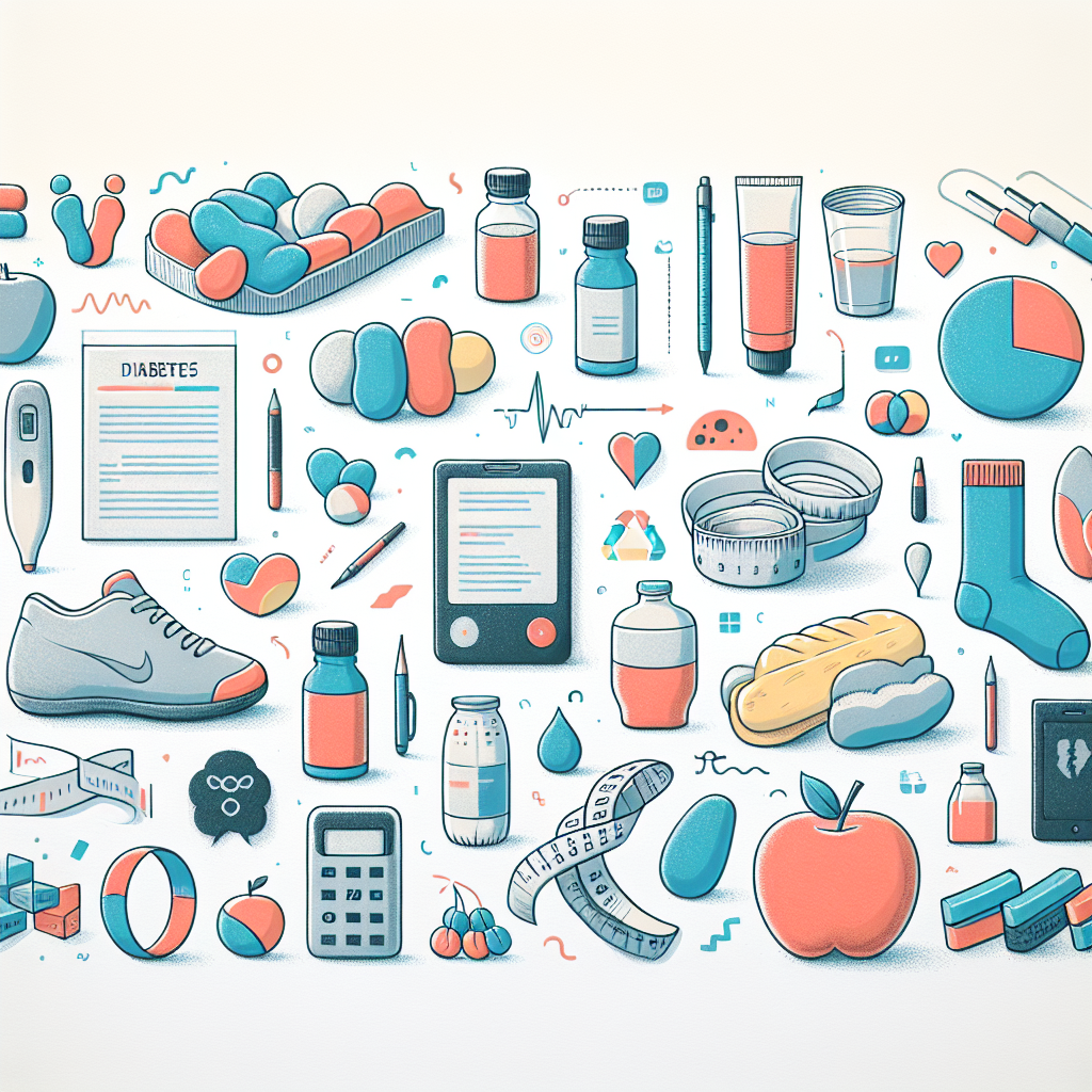 Pastelková ilustrace znázorňující téma: Diabetes