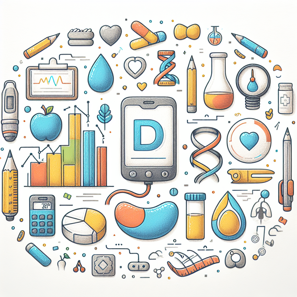 Pastelková ilustrace znázorňující téma: Diabetes