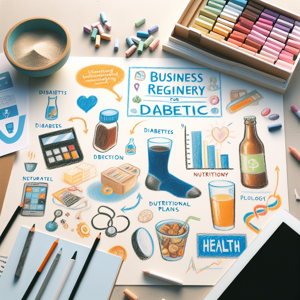 Pastelková ilustrace znázorňující téma: Diabetologie
