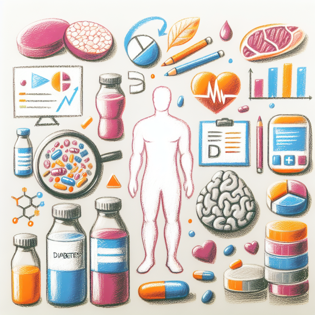 Pastelková ilustrace znázorňující téma: Diabetes