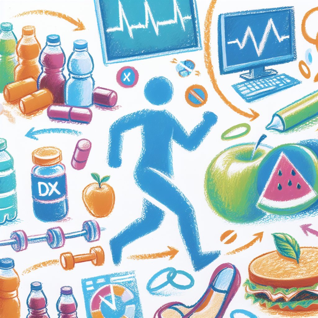 Pastelková ilustrace znázorňující téma: Zdraví a výživa