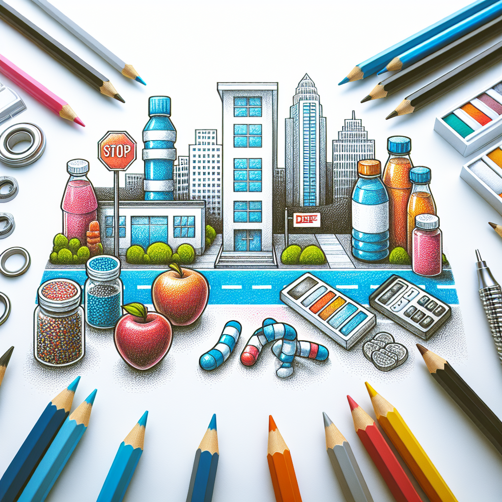 Pastelková ilustrace znázorňující téma: Zdraví a výživa