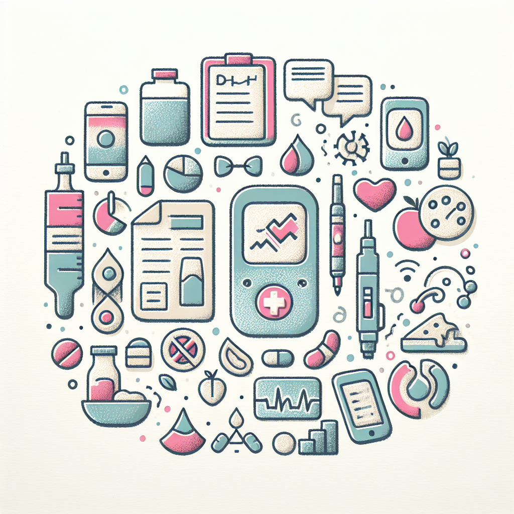 Pastelková ilustrace znázorňující téma: Diabetologie