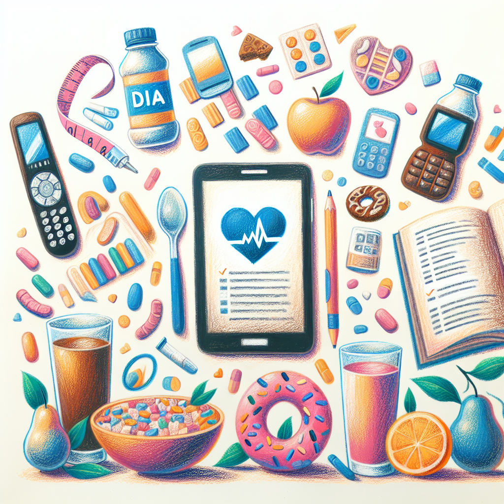 Pastelková ilustrace znázorňující téma: Diabetes