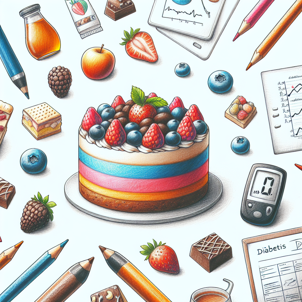 Pastelková ilustrace znázorňující téma: Diabetická strava