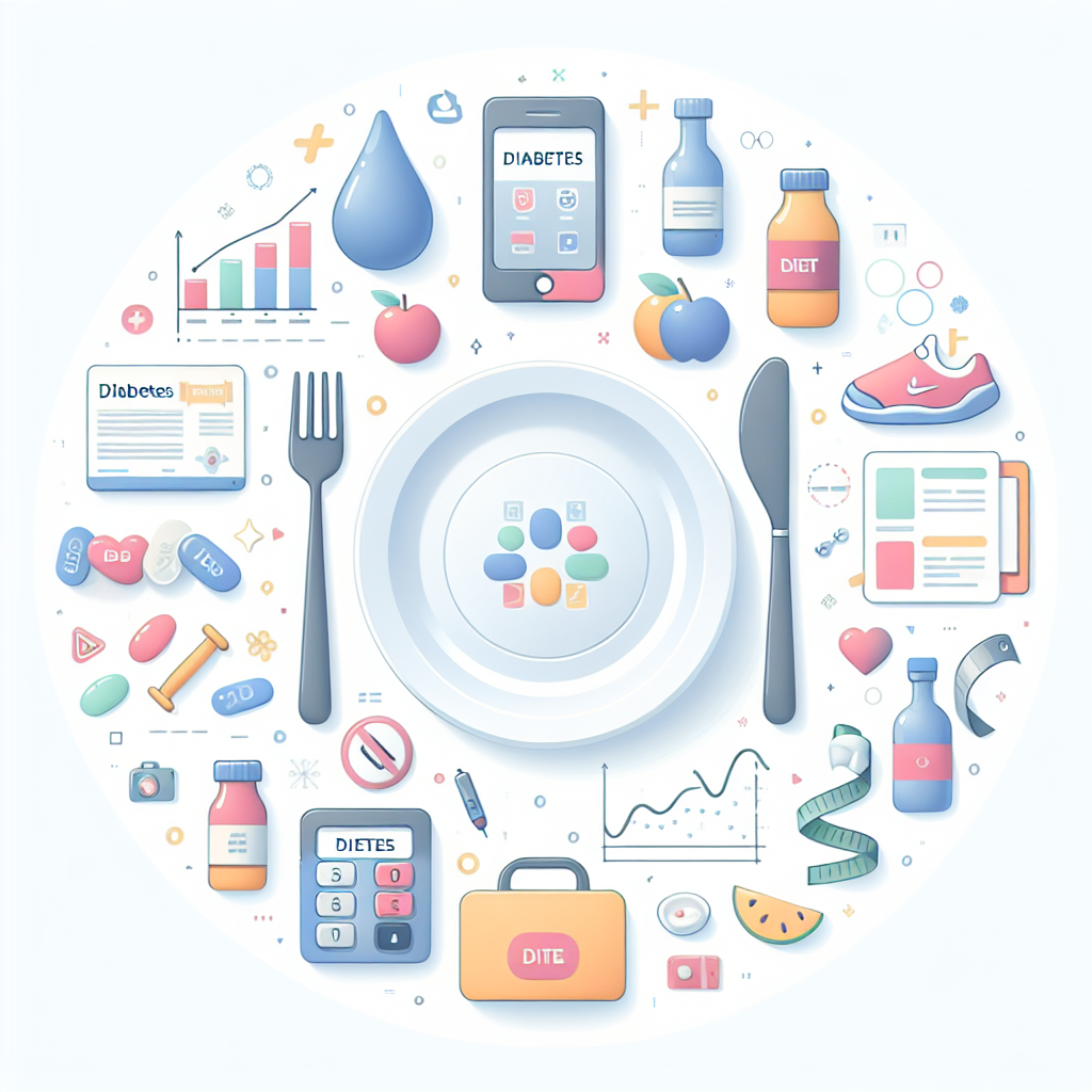 Pastelková ilustrace znázorňující téma: Diabetes
