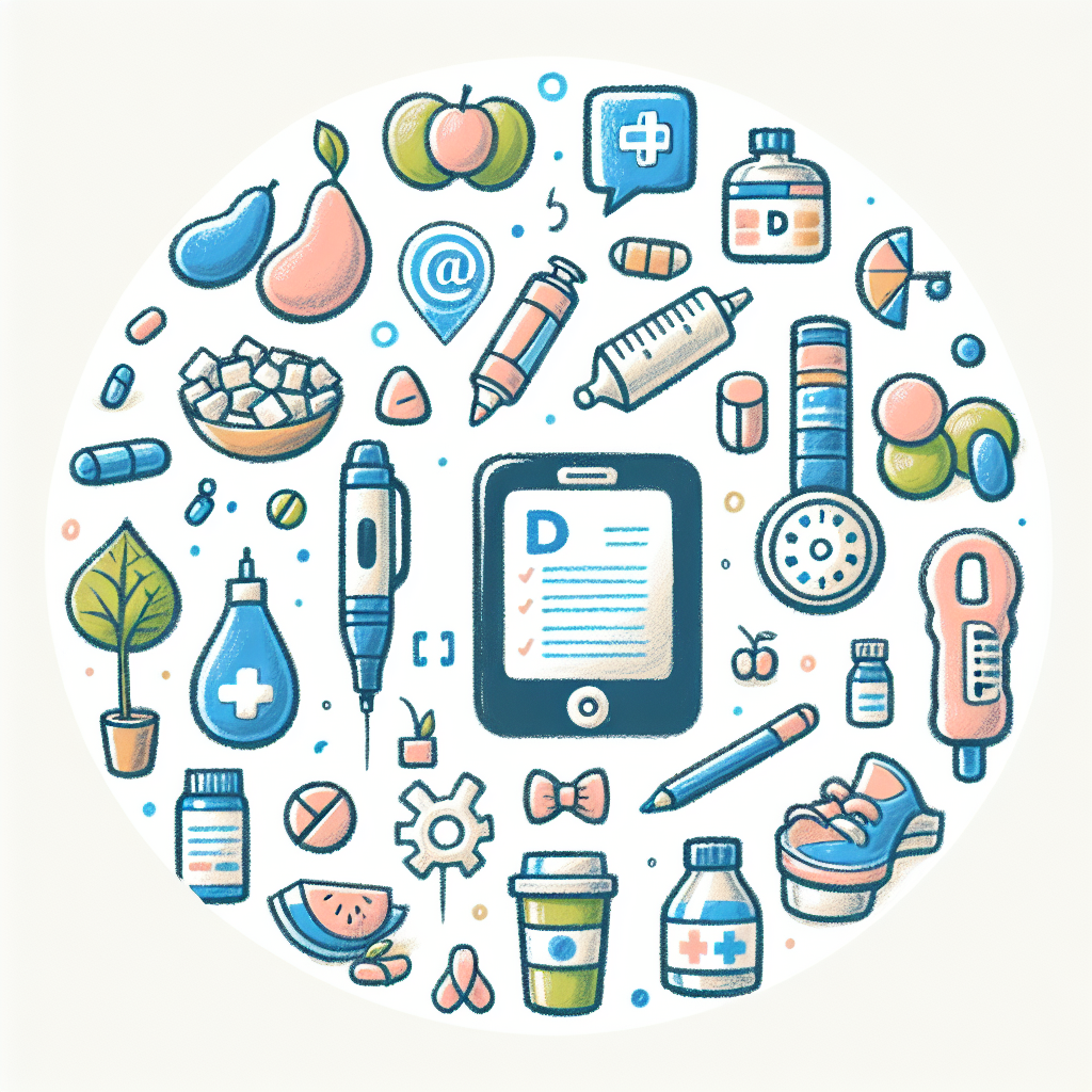 Pastelková ilustrace znázorňující téma: Diabetes