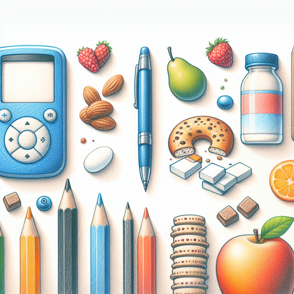 Pastelková ilustrace znázorňující téma: Diabetes a výživa