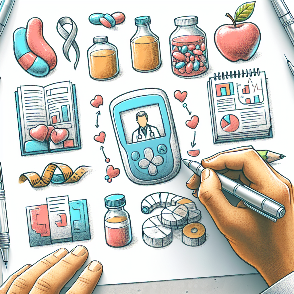 Pastelková ilustrace znázorňující téma: Diabetologie