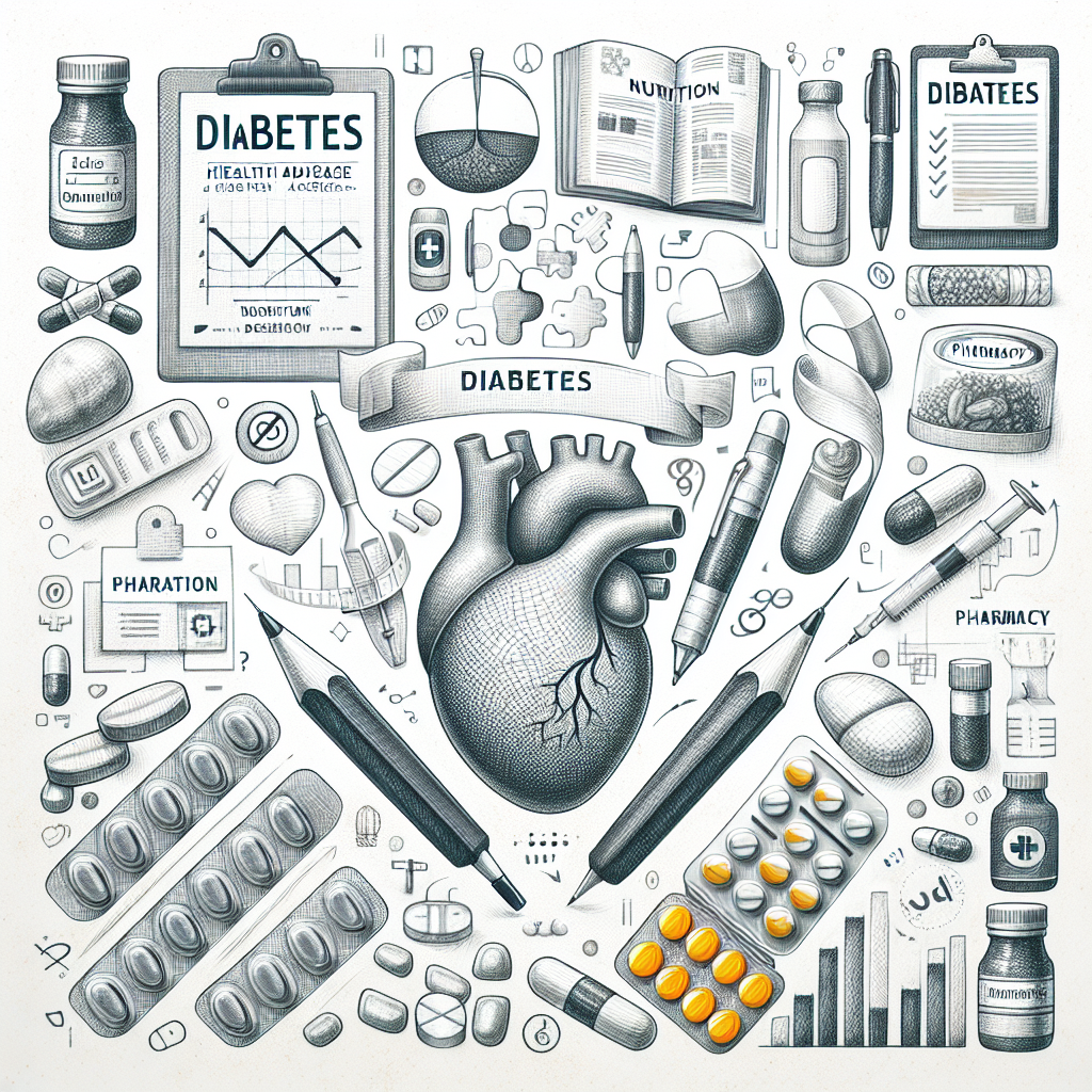Pastelková ilustrace znázorňující téma: Diabetes a zdraví