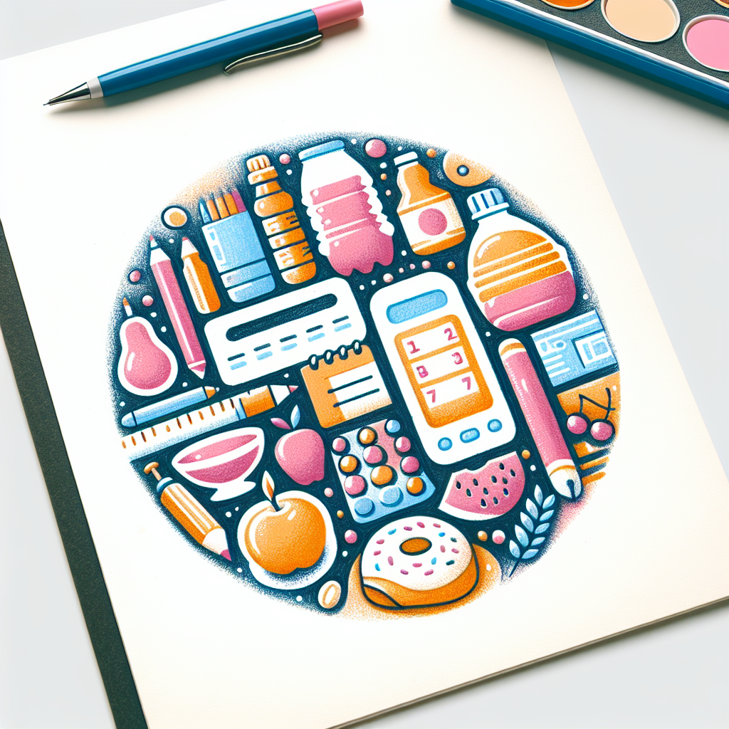 Pastelková ilustrace znázorňující téma: Diabetes
