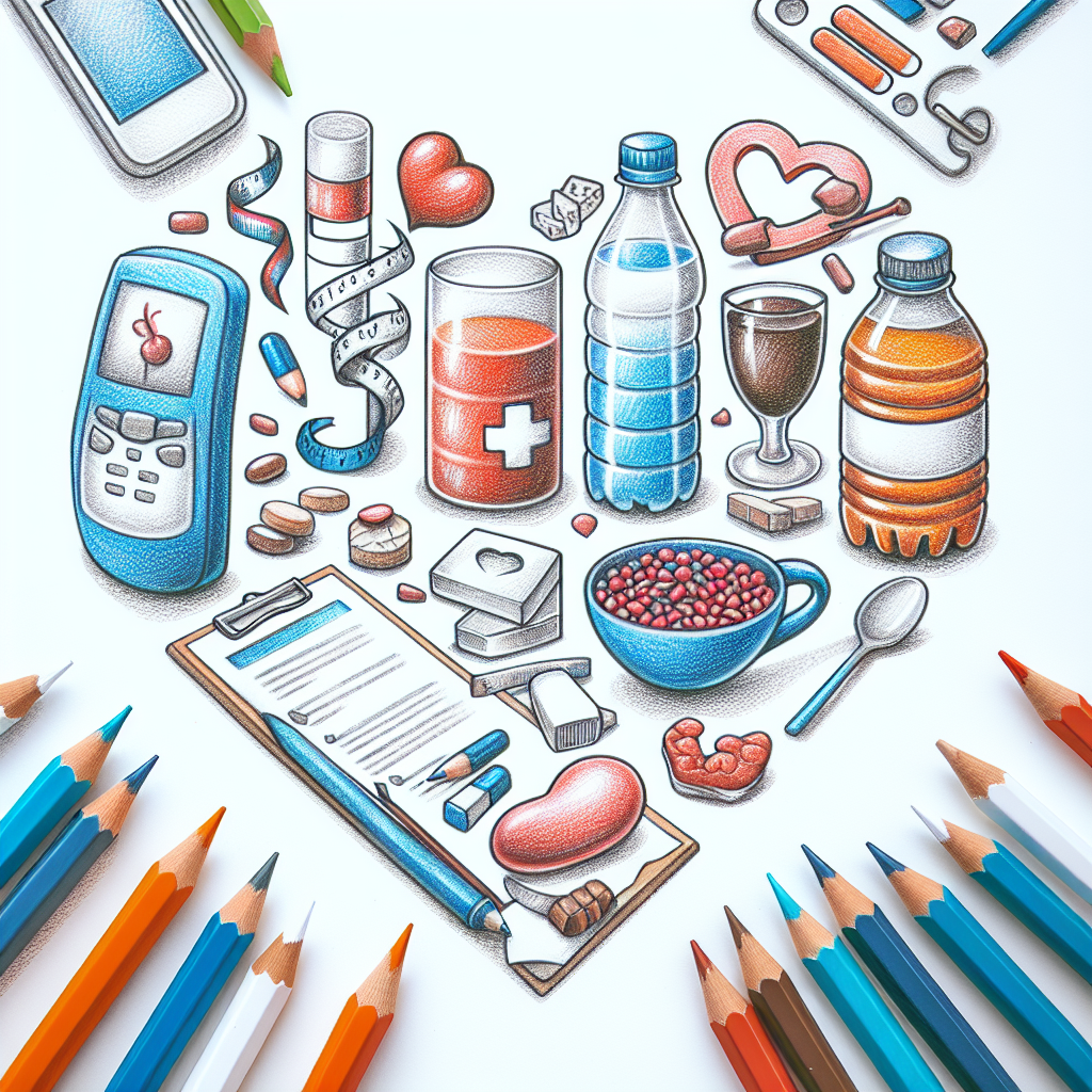 Pastelková ilustrace znázorňující téma: Diabetes