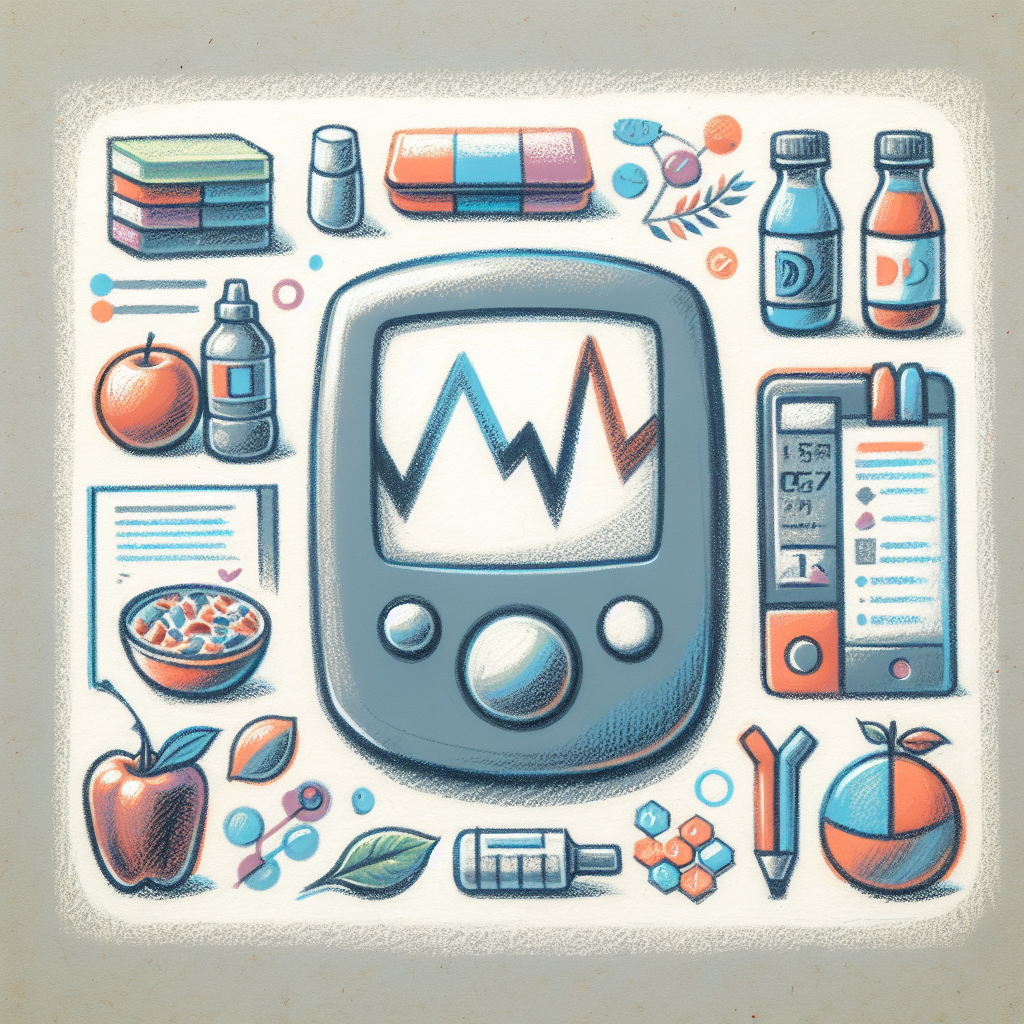 Pastelková ilustrace znázorňující téma: Diabetologie