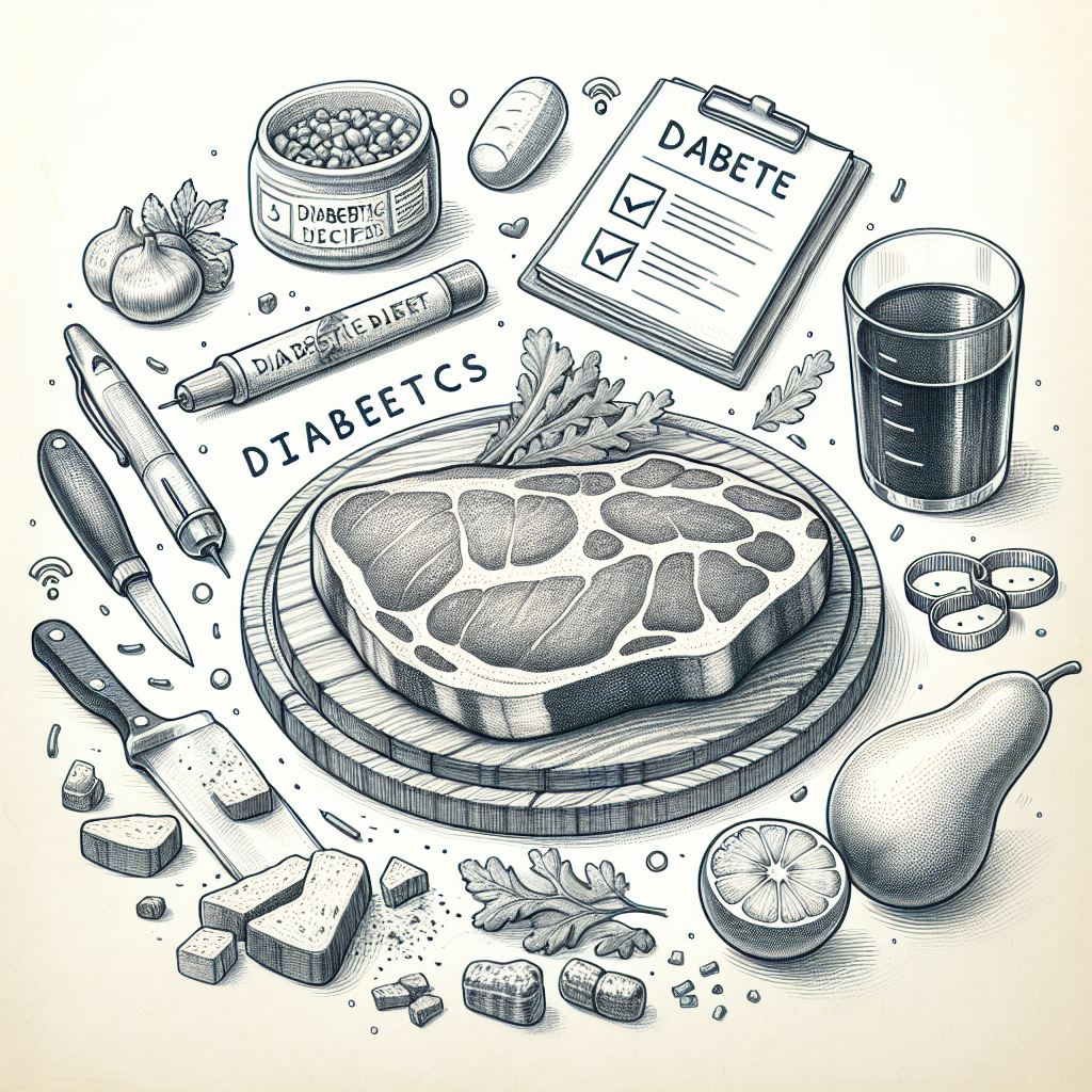Pastelková ilustrace znázorňující téma: Diabetická strava