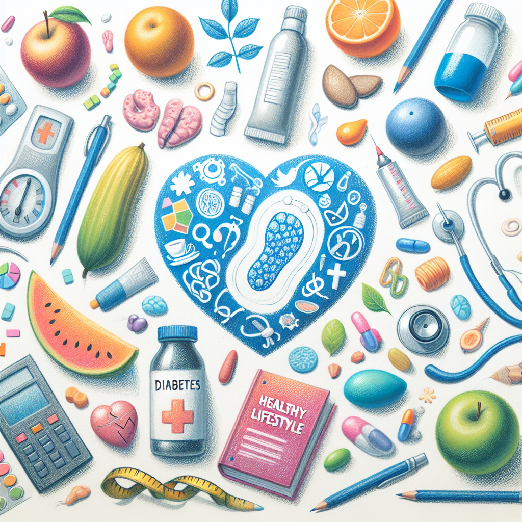 Pastelková ilustrace znázorňující téma: Diabetes