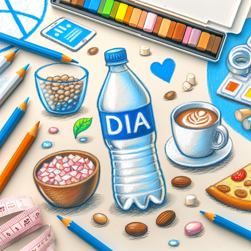 Pastelková ilustrace znázorňující téma: Diabetes a výživa