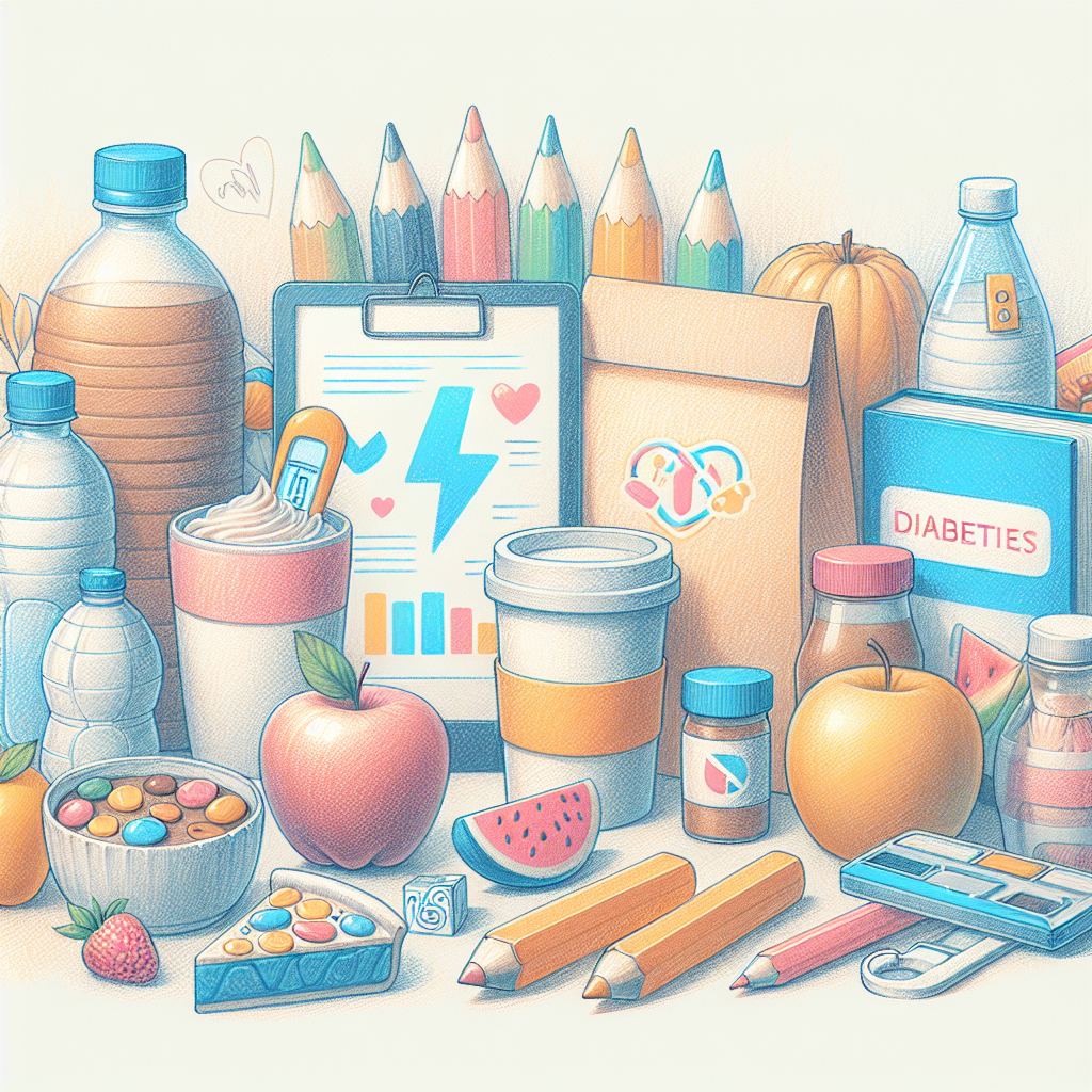 Pastelková ilustrace znázorňující téma: Diabetes a výživa