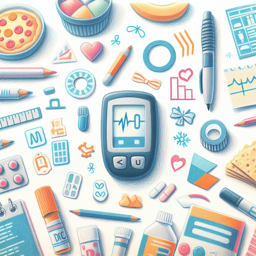 Pastelková ilustrace znázorňující téma: Diabetes