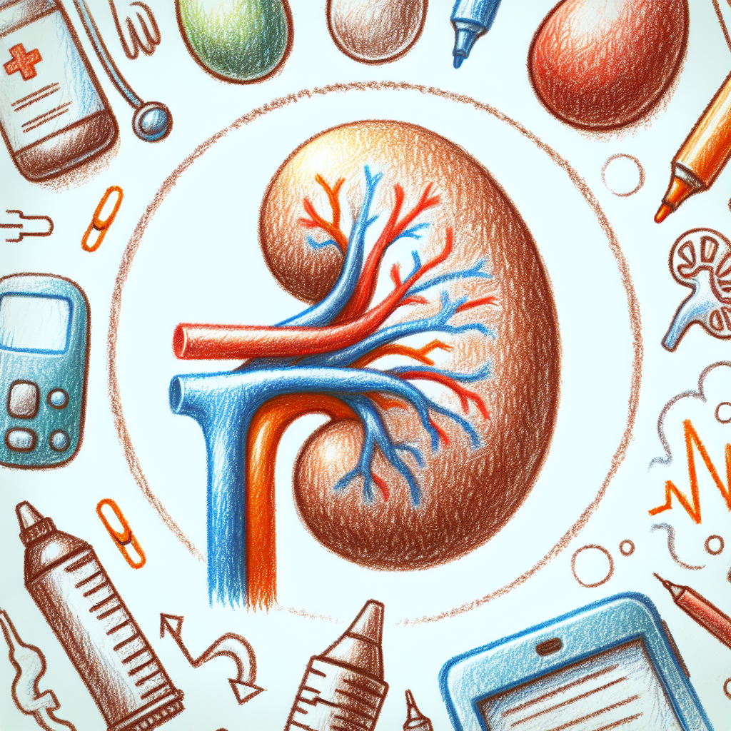 Pastelková ilustrace znázorňující téma: Zdraví ledvin