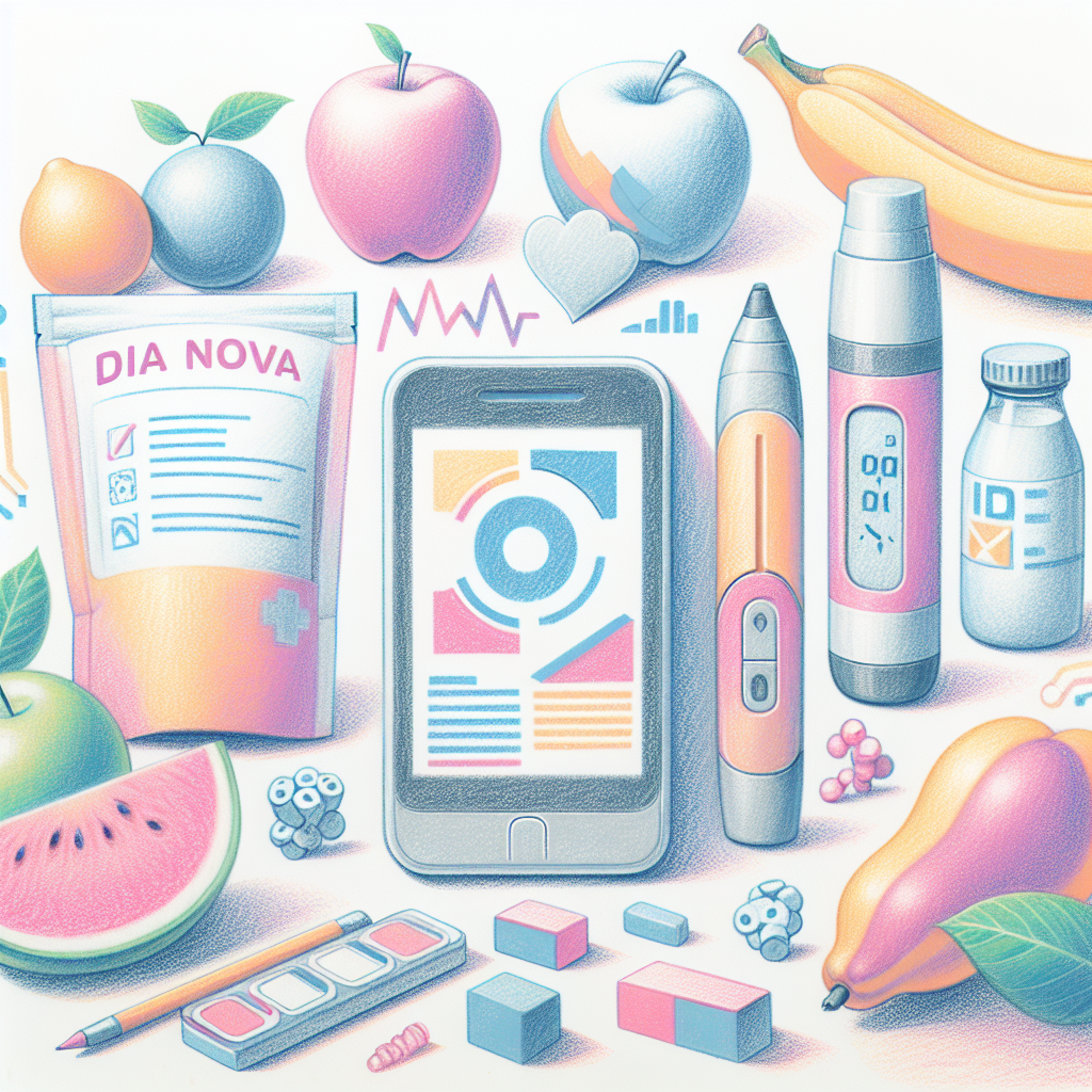 Pastelková ilustrace znázorňující téma: Diabetes