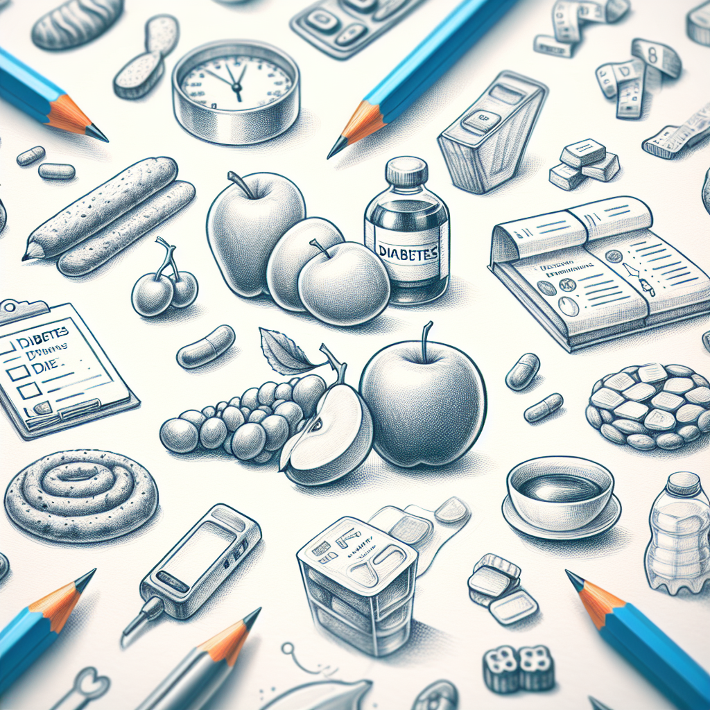 Pastelková ilustrace znázorňující téma: Diabetes