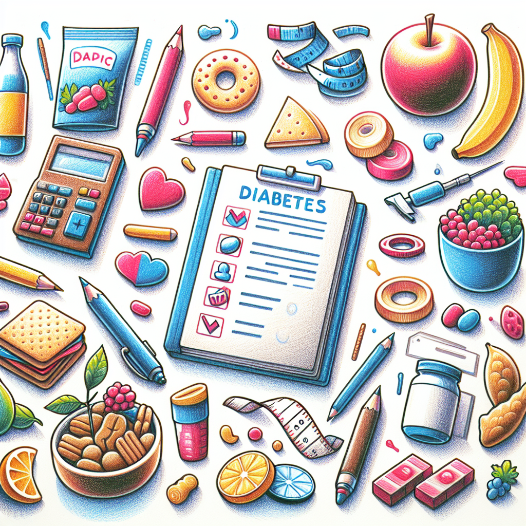 Pastelková ilustrace znázorňující téma: Diabetes