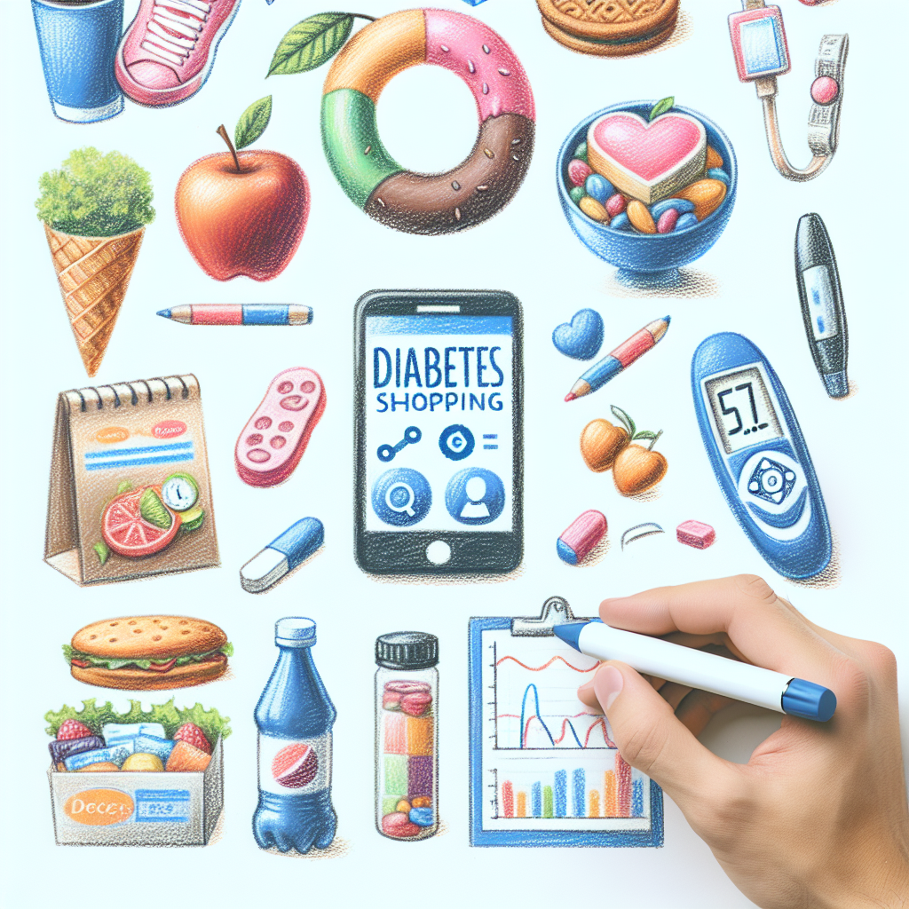 Pastelková ilustrace znázorňující téma: Diabetes