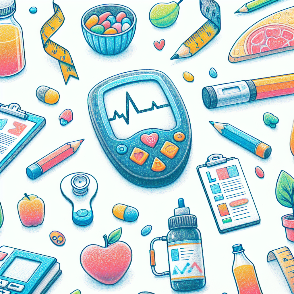 Pastelková ilustrace znázorňující téma: Diabetes